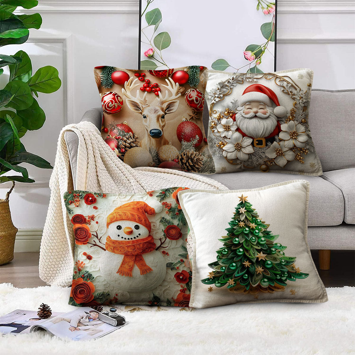 🎄 Set Fundas Navideñas con Luces LED X 3 lleva 1 GRATIS 🎄