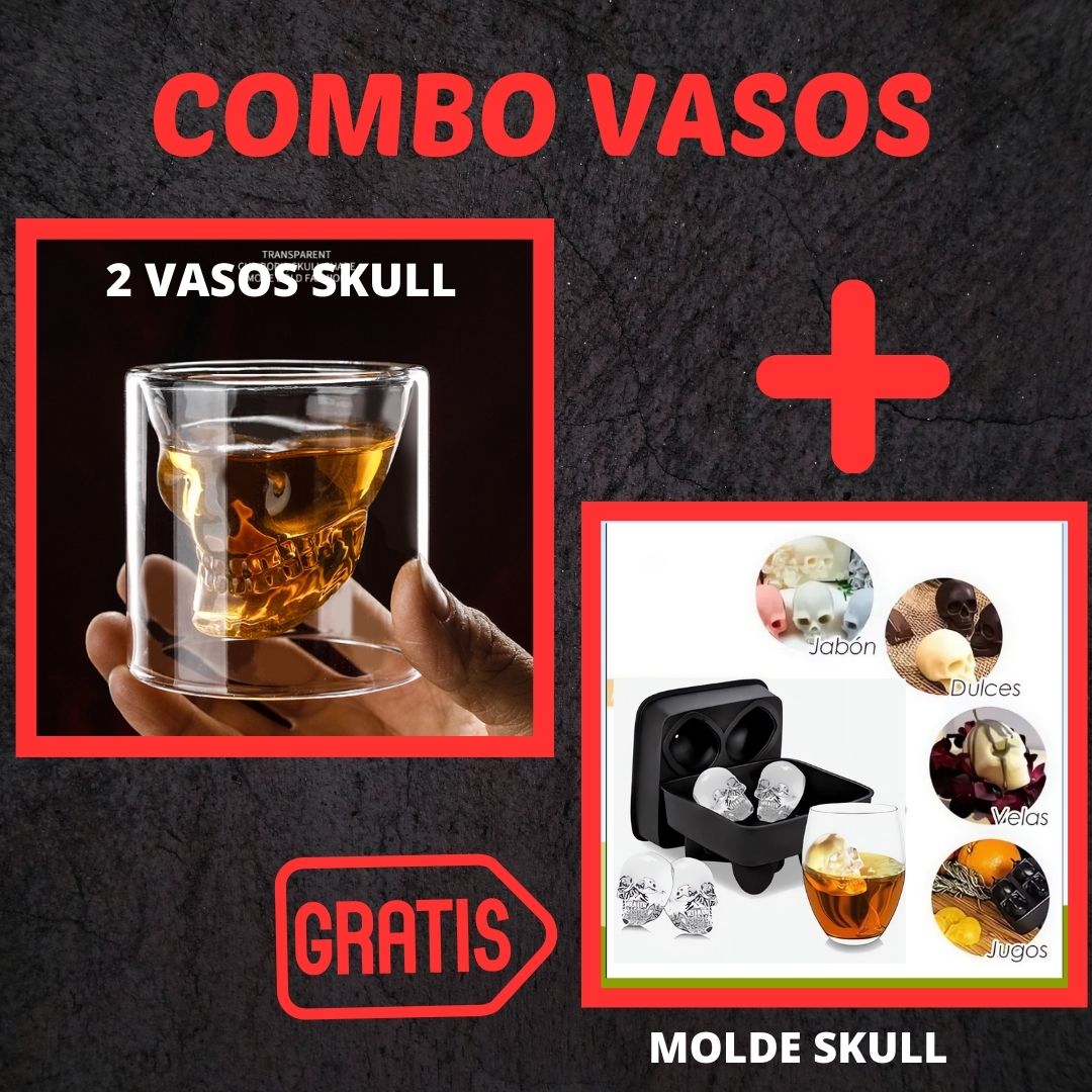 COMBO 2 Vasos Calavera☠️+ Molde Calavera Gratis💀